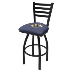 Holland Bar Stool Co. 25" Blk Wrinkle Nashville Predators Swivel Bar Stool, Ladder Back