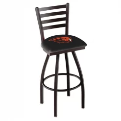 Holland Bar Stool Co. 30" Blk Wrinkle Oregon State Swivel Bar Stool, Ladder Back