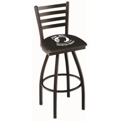 Holland Bar Stool Co. 30" Blk Wrinkle POW/MIA Swivel Bar Stool, Ladder Back