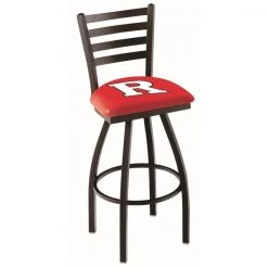 Holland Bar Stool Co. 30" Blk Wrinkle Rutgers Swivel Bar Stool, Ladder Back