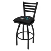 Holland Bar Stool Co. 30" Blk Wrinkle San Jose Sharks Swivel Bar Stool, Ladder Back -Kitchen & Dining Furniture Sales Store Holland20Bar20Stool20Co L014SJShar