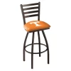 Holland Bar Stool Co. 25" Blk Wrinkle Tennessee Swivel Bar Stool, Ladder Back