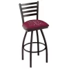 Holland Bar Stool Co. 30" Blk Wrinkle Texas A&M Swivel Bar Stool, Ladder Back