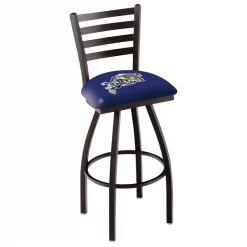 Holland Bar Stool Co. 30" Blk Wrinkle US Naval Academy NAVY Swivel Bar Stool, Ladder Back
