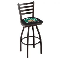 Holland Bar Stool Co. 30" Blk Wrinkle Ohio University Swivel Bar Stool, Ladder Back