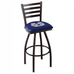 Holland Bar Stool Co. 30" Blk Wrinkle Utah State Swivel Bar Stool, Ladder Back
