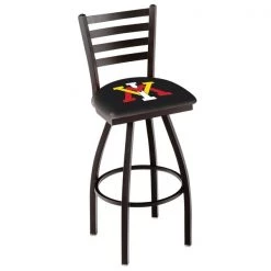 Holland Bar Stool Co. 30" Blk Wrnkl Virginia Military Institute Swivel Bar Stool, Ladder Back