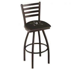 Holland Bar Stool Co. 30" Blk Wrinkle Vanderbilt Swivel Bar Stool, Ladder Back
