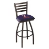 Holland Bar Stool Co. 30" Blk Wrinkle Virginia Swivel Bar Stool, Ladder Back