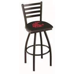 Holland Bar Stool Co. 30" Blk Wrinkle Washington State Swivel Bar Stool, Ladder Back
