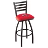 Holland Bar Stool Co. 25" Blk Wrinkle Western Kentucky Swivel Bar Stool, Ladder Back