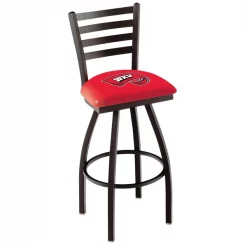 Holland Bar Stool Co. 30" Blk Wrinkle Western Kentucky Swivel Bar Stool, Ladder Back