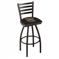 Holland Bar Stool Co. 30" Blk Wrinkle Western Michigan Swivel Bar Stool, Ladder Back