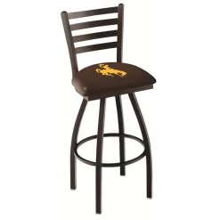 Holland Bar Stool Co. 30" Blk Wrinkle Wyoming Swivel Bar Stool, Ladder Back