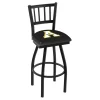 Holland Bar Stool Co. 25" Blk Wrinkle Appalachian State Swivel Bar Stool, Jailhouse Back -Kitchen & Dining Furniture Sales Store Holland20Bar20Stool20Co L018AppStU