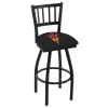 Holland Bar Stool Co. 30" Blk Wrnkl Arizona State Swivel Bar Stool, Jailhouse Back, Pitchfork -Kitchen & Dining Furniture Sales Store Holland20Bar20Stool20Co L018ArizSt F 1