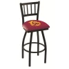 Holland Bar Stool Co. 30" Blk Wrnkl Arizona State Swivel Bar Stool, Jailhouse Back, Sparky