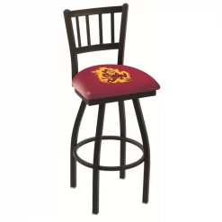 Holland Bar Stool Co. 30" Blk Wrnkl Arizona State Swivel Bar Stool, Jailhouse Back, Sparky
