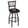 Holland Bar Stool Co. 30" Blk Wrinkle Boston College Swivel Bar Stool, Jailhouse Back