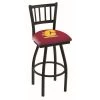 Holland Bar Stool Co. 25" Blk Wrinkle Central Michigan Swivel Bar Stool, Jailhouse Back