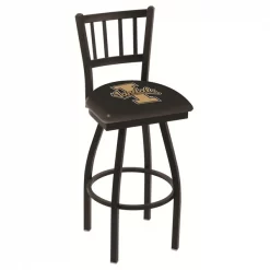 Holland Bar Stool Co. 25" Blk Wrinkle Idaho Swivel Bar Stool, Jailhouse Back