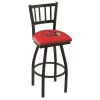 Holland Bar Stool Co. 25" Blk Wrinkle Illinois State Swivel Bar Stool, Jailhouse Back