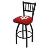 Holland Bar Stool Co. 30" Blk Wrinkle Indiana Swivel Bar Stool, Jailhouse Back