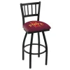 Holland Bar Stool Co. 30" Blk Wrinkle Iowa State Swivel Bar Stool, Jailhouse Back