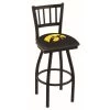Holland Bar Stool Co. 30" Blk Wrinkle Iowa Swivel Bar Stool, Jailhouse Back