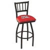 Holland Bar Stool Co. 30" Blk Wrinkle Louisiana-Lafayette Swivel Bar Stool, Jailhouse Back
