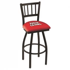 Holland Bar Stool Co. 30" Blk Wrinkle Louisiana-Lafayette Swivel Bar Stool, Jailhouse Back