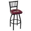 Holland Bar Stool Co. 30" Blk Wrinkle Louisiana-Monroe Swivel Bar Stool, Jailhouse Back