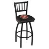 Holland Bar Stool Co. 25" Blk Wrinkle U.S. Marines Swivel Bar Stool, Jailhouse Back