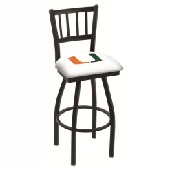 Holland Bar Stool Co. 25" Blk Wrinkle Miami (FL) Swivel Bar Stool, Jailhouse Back