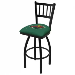Holland Bar Stool Co. 25" Blk Wrinkle Minnesota Wild Swivel Bar Stool, Jailhouse Back