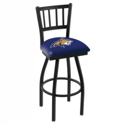 Holland Bar Stool Co. 25" Blk Wrinkle Montana State Swivel Bar Stool, Jailhouse Back
