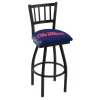 Holland Bar Stool Co. 25" Blk Wrinkle Ole' Miss Swivel Bar Stool, Jailhouse Back