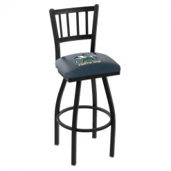 Holland Bar Stool Co. 30" Blk Wrinkle Notre Dame Leprechaun Swivel Bar Stool, Jailhouse Back