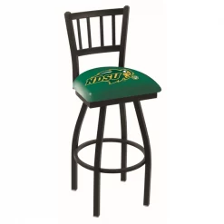 Holland Bar Stool Co. 30" Blk Wrinkle North Dakota State Swivel Bar Stool, Jailhouse Back