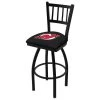 Holland Bar Stool Co. 30" Blk Wrinkle New Jersey Devils Swivel Bar Stool, Jailhouse Back
