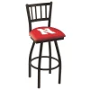 Holland Bar Stool Co. 30" Blk Wrinkle Nebraska Swivel Bar Stool, Jailhouse Back -Kitchen & Dining Furniture Sales Store Holland20Bar20Stool20Co L018NebrUn