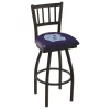 Holland Bar Stool Co. 30" Blk Wrinkle North Carolina Swivel Bar Stool, Jailhouse Back