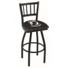 Holland Bar Stool Co. 25" Blk Wrinkle POW/MIA Swivel Bar Stool, Jailhouse Back