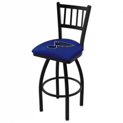 Holland Bar Stool Co. 30" Blk Wrinkle St Louis Blues Swivel Bar Stool, Jailhouse Back