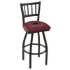 Holland Bar Stool Co. 25" Blk Wrinkle Southern Illinois Swivel Bar Stool, Jailhouse Back