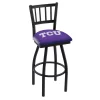 Holland Bar Stool Co. 30" Blk Wrinkle TCU Swivel Bar Stool, Jailhouse Back