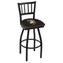 Holland Bar Stool Co. 30" Blk Wrnkl US Military Academy ARMY Swivel Bar Stool, Jailhouse Back