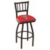 Holland Bar Stool Co. 25" Blk Wrinkle Wisconsin "Badger" Swivel Bar Stool, Jailhouse Back -Kitchen & Dining Furniture Sales Store Holland20Bar20Stool20Co L018WI Bdg