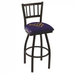 Holland Bar Stool Co. 30" Blk Wrinkle West Virginia Swivel Bar Stool, Jailhouse Back