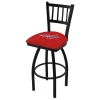 Holland Bar Stool Co. 25" Blk Wrinkle Washington Capitals Swivel Bar Stool, Jailhouse Back